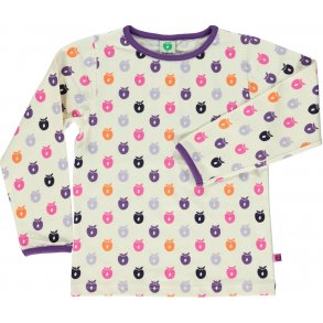 Smfolk Langermet T-shirt med sm flerfargede epler, Pink