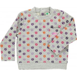 Smfolk Sweatshirt med sm bler, glitter og knapper i ryg, Pink