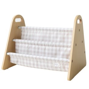 3 Sprouts Tosidig Bokhylle, Gingham Beige