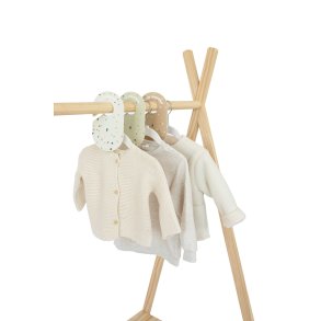 3 Sprouts Set, Velvet Hangers (15 pieces) and Closet Dividers (8 pieces), Cream/Terrazzo
