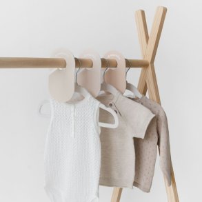 3 Sprouts Set, Velvet Hangers (15 pieces) and Closet Dividers (8 pieces), Cream neutral