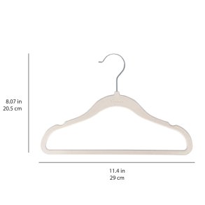 3 Sprouts Velvet Hanger (Set of 15), Cream