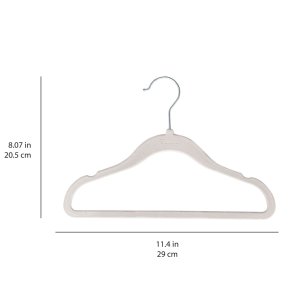3 Sprouts Velvet Hanger (Set of 15), Gray