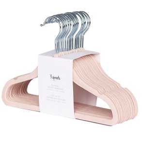 3 Sprouts Velvet Hanger (Set of 15), Pink
