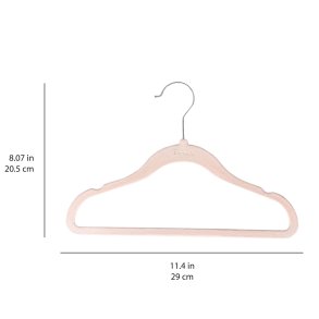 3 Sprouts Velvet Hanger (Set of 15), Pink