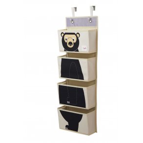 3 Sprouts Veggoppheng med lommer (Wall Organizer), Bear