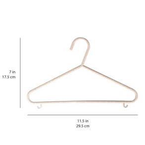 3 Sprouts Wheat straw hanger (Set of 15), Cream