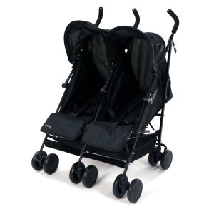 Asalvo Tvillinge Klapvogn Double River, Sort