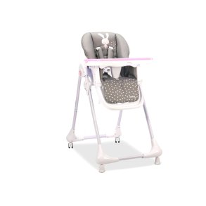 Asalvo High chair with wheels, Rabbit/Pink