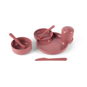 Dantoy BIOplast spisestel dinnertime (7 dele), Tiny/Rust-bordeaux