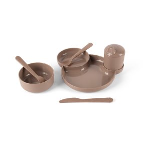 Dantoy BIOplast spisestel dinnertime (7 dele), Tiny/Gr-brun