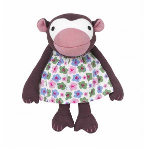 FRANCK & FISCHER Gosedjur, Apan Frida/Blommig klnning/grn