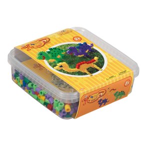 Hama Maxi perler og stiftplade i plastbeholder, Dinosaur