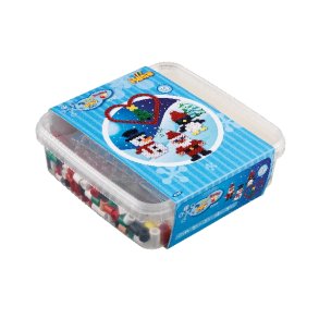 Hama Maxi perler og stiftplade i plastbeholder, Jul