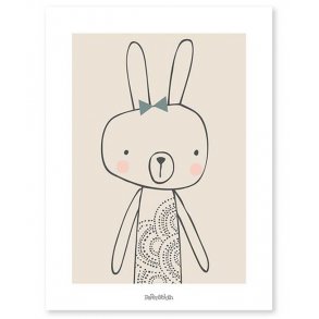 Lilipinso Affisch 30x40cm, Kanin/vit