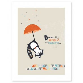 Lilipinso Affisch 30x40cm, Sophie Cordier/Tvttbjrn med paraply