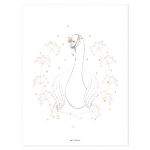 Lilipinso Affisch 30x40cm, Lucie Bellion/Svan med blomkrans