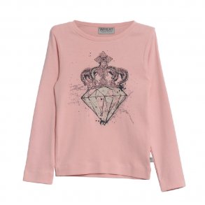 Wheat Langrmet Bluse i Rosa med Diamant