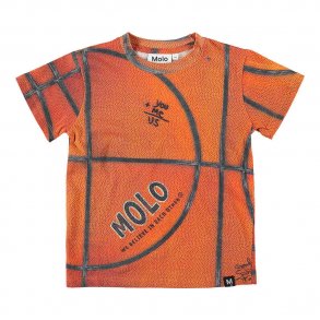 Molo Road T-shirt i Orange m. Barsketboldprint