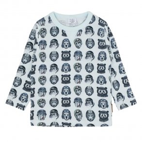 Hust and Claire T-shirt med Lange rmer og Hunde Motiv, Ivory