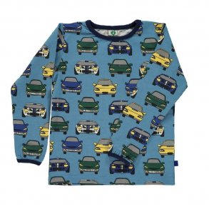 Smfolk T-shirt med Biler, Cendre Blue