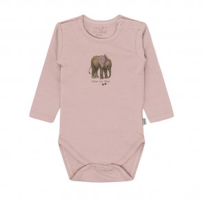 Hust and Claire Bebe Bodystocking L/SL m. Elefant - Rosa