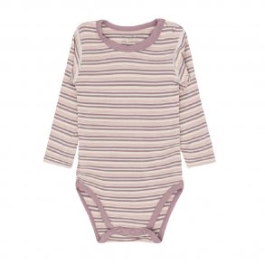 Hust and Claire Buller Bambus Bodystocking i Stribet Lavendel