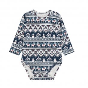 Hust and Claire Buster Body med Pingviner, Blue Iris