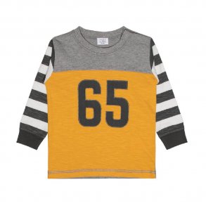 Hust and Claire Langrmet T-shirt i Gul Og Gr Med Nr. 65