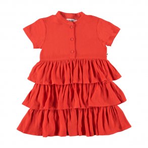 Molo Campell Kjole med Krave og Flser, Cherry Tomato