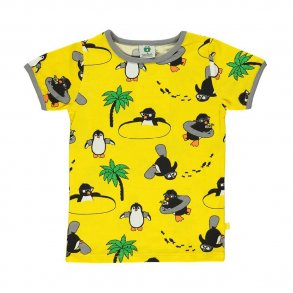 Smfolk Kortrmet T-shirt m. Pingviner i Gul