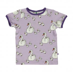 Smfolk Kortrmet T-shirt i Lavendel m. Svaner