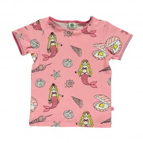 Smfolk T-shirt m. Korte rmer i Rosa m. Havfrueprint