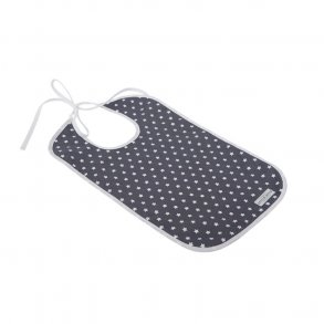Little Dutch Bib, Grey with white stars