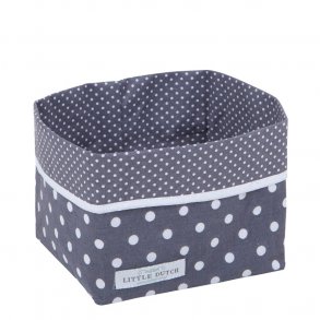 Little Dutch Baby Storage Basket Small, Gray with dots