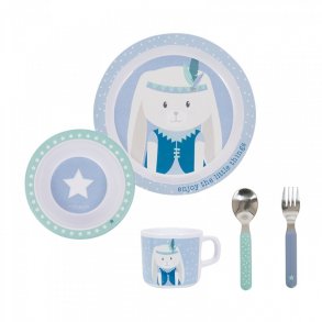 Little Dutch Dinning set in Melamine (5 Pcs), Star/Blue