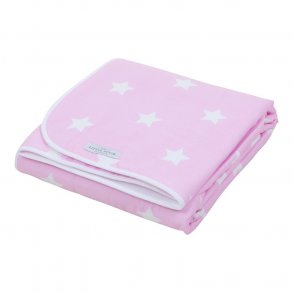 Little Dutch Bedspread, Mix, 110 cm x 140 cm, Pink with white stars