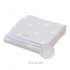 Little Dutch Bedspread, Pure & Soft, 110 cm x 140 cm, Beige with white stars