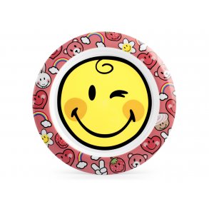 Smiley Platt tallrik, Rosa