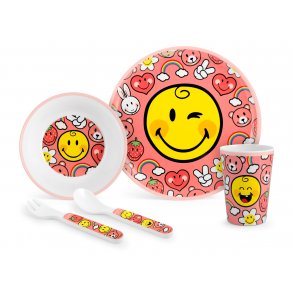 Smiley Matset (5 delar), Rosa