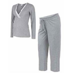 Mamalicious Mlkehla Graviditets Pyjamas, Light Grey Melange