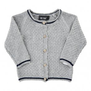 ME TOO Cardigan i Strik, Light Grey Melange