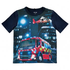 ME TOO Kortrmet T-shirt med Print, Udrykningskretjer/Dress Blue