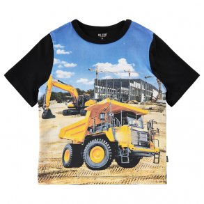 ME TOO Kortrmet T-shirt med Print, Byggeplads/Tap Shoe