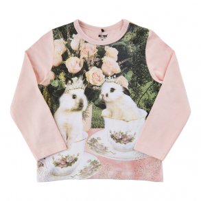 ME TOO Langrmet T-shirt med Print, Kaniner/Lotus