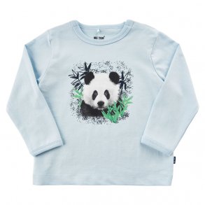 Me Too T-Shirt LS, Panda/Baby Blue