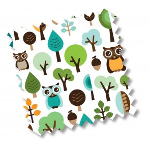 MilleMarille Buggy Seat pads, Modern Owls Blue