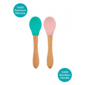 MiniKOiOi Spoon (2 pcs), Green-Pink