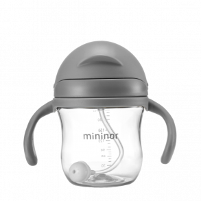 Mininor Cup with Straw Tritan 220ml, Grey