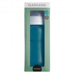 Mininor Glass bottle 240 ml with silicone pacifier,+2 months.
